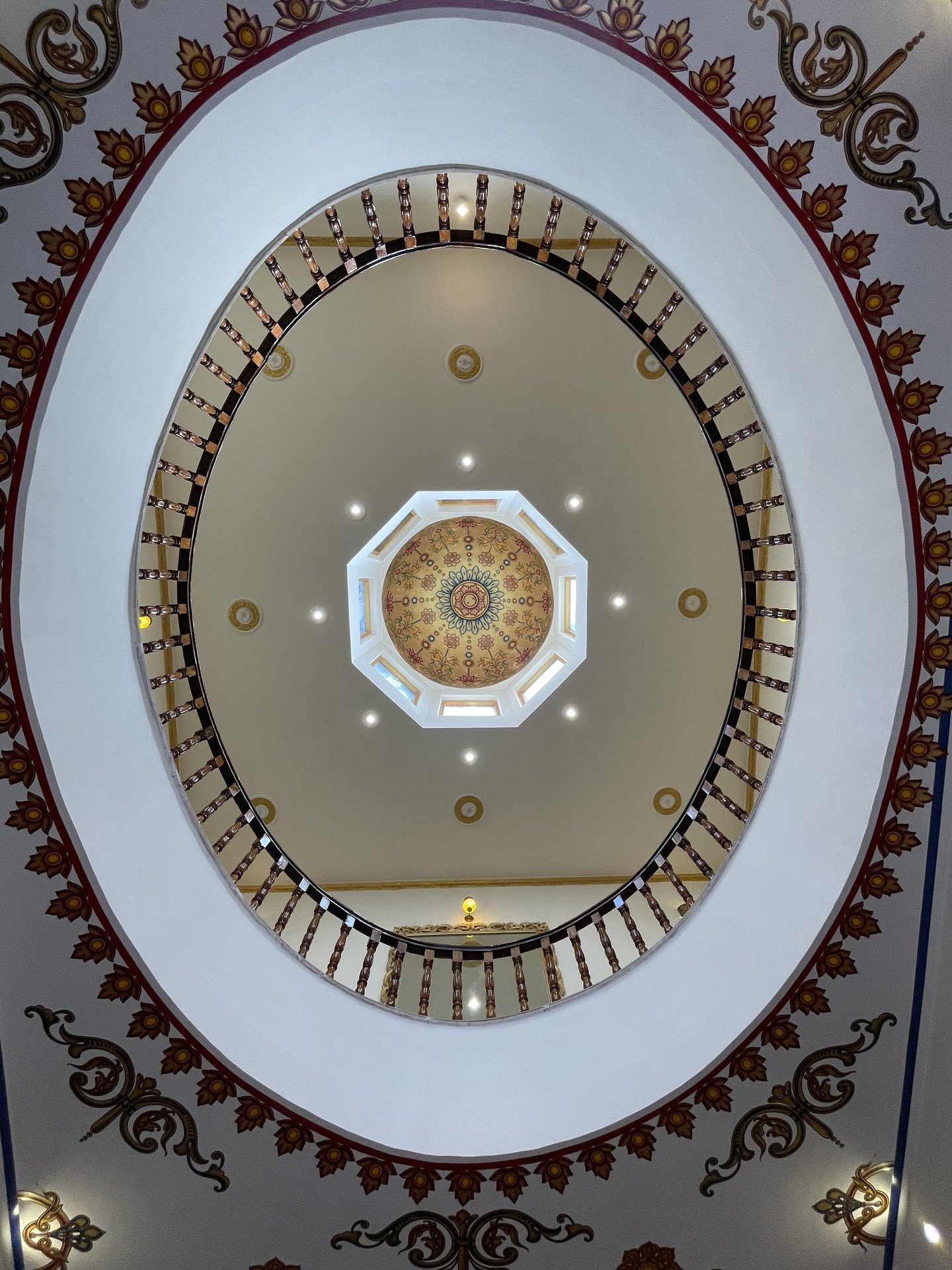 Hand-Painted Royal Lotus Atrium Dome